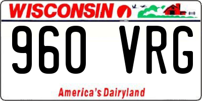 WI license plate 960VRG