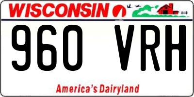 WI license plate 960VRH