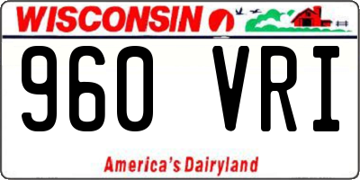 WI license plate 960VRI