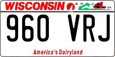 WI license plate 960VRJ