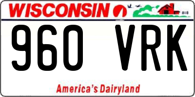 WI license plate 960VRK