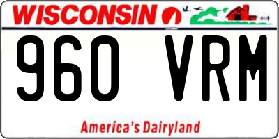 WI license plate 960VRM