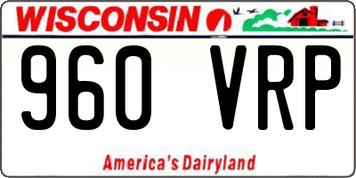 WI license plate 960VRP