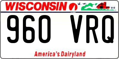 WI license plate 960VRQ