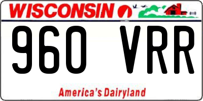 WI license plate 960VRR