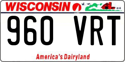 WI license plate 960VRT