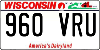 WI license plate 960VRU