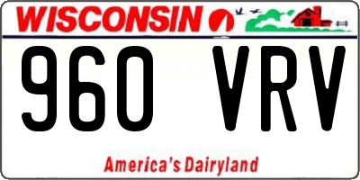 WI license plate 960VRV