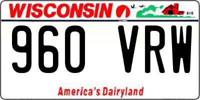 WI license plate 960VRW