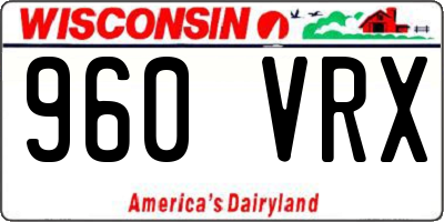 WI license plate 960VRX