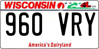 WI license plate 960VRY