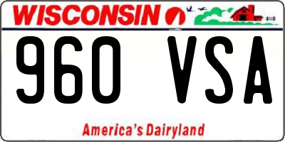 WI license plate 960VSA