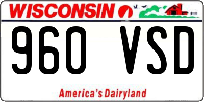WI license plate 960VSD