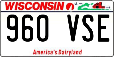 WI license plate 960VSE