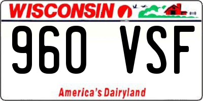 WI license plate 960VSF