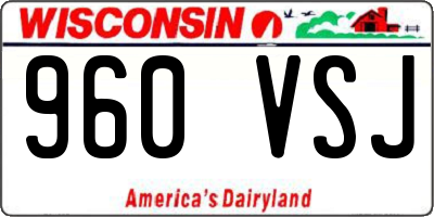 WI license plate 960VSJ