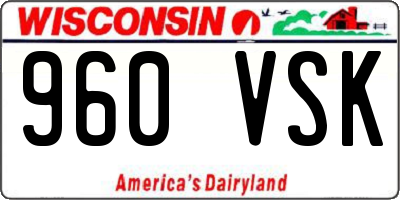 WI license plate 960VSK