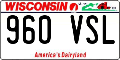 WI license plate 960VSL