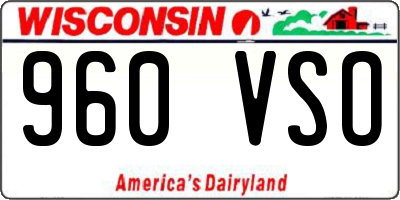 WI license plate 960VSO