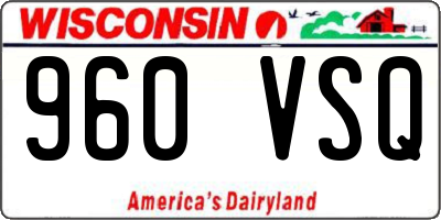WI license plate 960VSQ