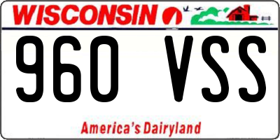 WI license plate 960VSS