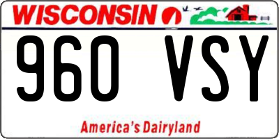 WI license plate 960VSY