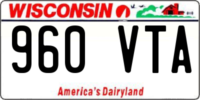 WI license plate 960VTA