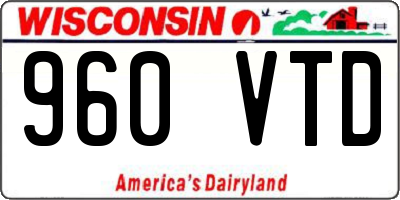 WI license plate 960VTD