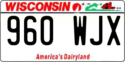 WI license plate 960WJX
