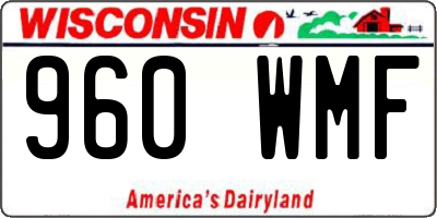 WI license plate 960WMF