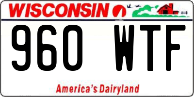 WI license plate 960WTF