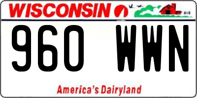WI license plate 960WWN