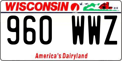 WI license plate 960WWZ