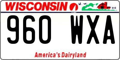 WI license plate 960WXA