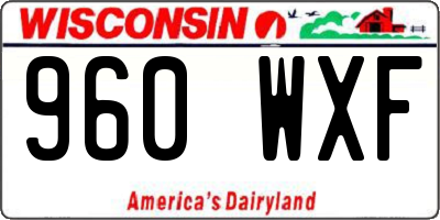 WI license plate 960WXF