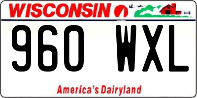 WI license plate 960WXL