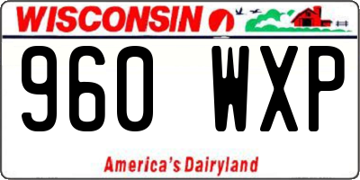 WI license plate 960WXP