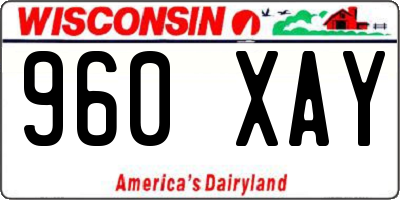 WI license plate 960XAY