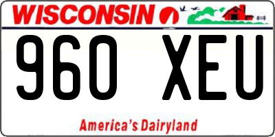 WI license plate 960XEU