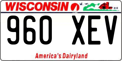 WI license plate 960XEV