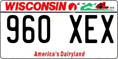 WI license plate 960XEX