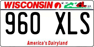 WI license plate 960XLS