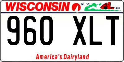 WI license plate 960XLT