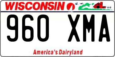 WI license plate 960XMA