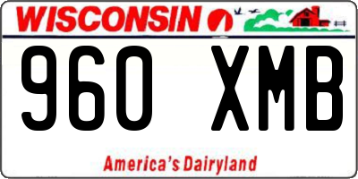 WI license plate 960XMB
