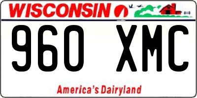 WI license plate 960XMC