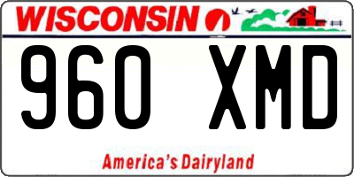 WI license plate 960XMD
