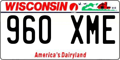 WI license plate 960XME