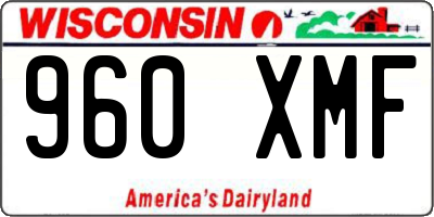 WI license plate 960XMF