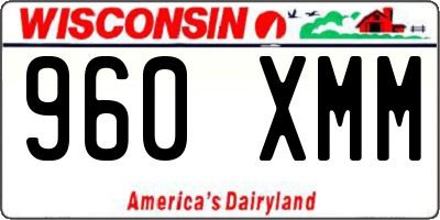 WI license plate 960XMM